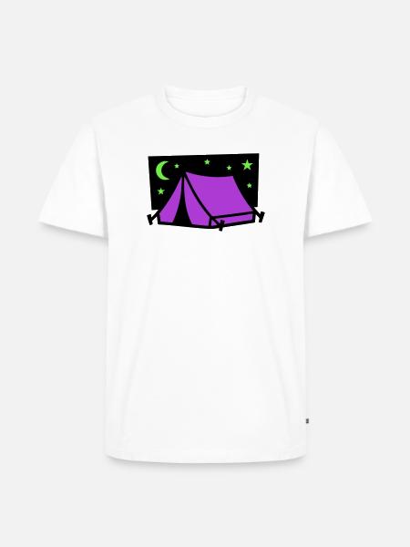 Camping Tent Star Graphic - Men's Premium Organic T-Shirt - white