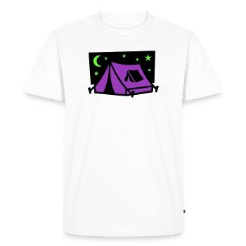 Festival Tent Night Logo - Men's Premium Organic T-Shirt - white - Front - Nico (187cm)