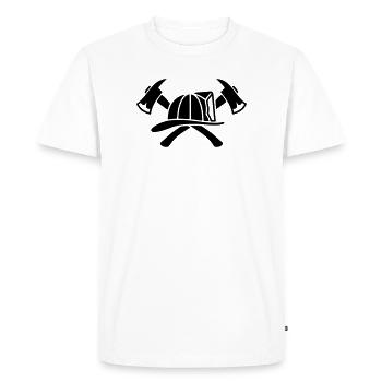 Firefighter Helmet Aexte Silhouette - Men's Premium Organic T-Shirt - white - Front - Nico (187cm)