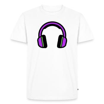 Music Headphones Silhouette - Men's Premium Organic T-Shirt - white - Front - Nico (187cm)