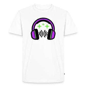 Headphones Stars Icon - Men's Premium Organic T-Shirt - white - Front - Nico (187cm)
