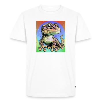 Gecko - Men's Premium Organic T-Shirt - white - Front - Nico (187cm)