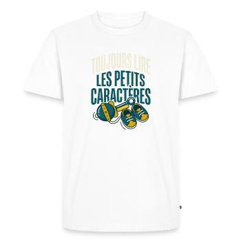 Futur Papa Humour Petits Caractères - T-shirt Premium bio Homme - blanc - Devant - Nico (187cm)