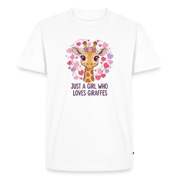 Giraffe Love Girl GIRAFFE - Men's Premium Organic T-Shirt - white - Front - Nico (187cm)