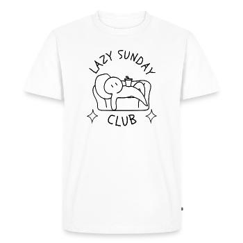 Lazy Sunday Club Couch Potato Weekend Vibes - Men's Premium Organic T-Shirt - white - Front - Nico (187cm)