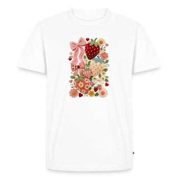Strawberry Strawberries - Men's Premium Organic T-Shirt - white - Front - Nico (187cm)