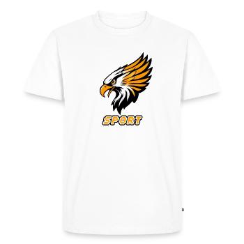 Sports Eagle Orange White - Men's Premium Organic T-Shirt - white - Front - Nico (187cm)