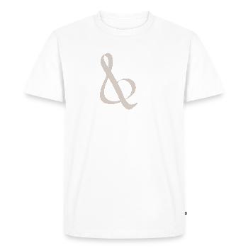 Brown Ampersand in a dot pattern - Men's Premium Organic T-Shirt - white - Front - Nico (187cm)