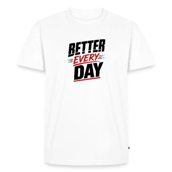 Mieux chaque jour - T-shirt Premium bio Homme - blanc - Devant - Nico (187cm)