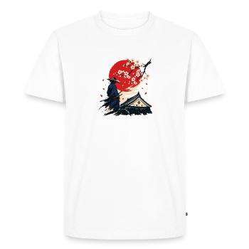 Samouraïs sous la Lune Cramoisie - T-shirt Premium bio Homme - blanc - Devant - Nico (187cm)