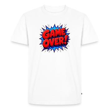 Comic Pop Art Game Over Statement - Men's Premium Organic T-Shirt - white - Front - Nico (187cm)