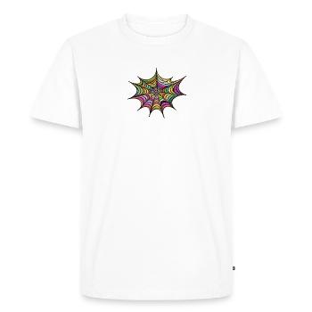 Toile étoilée psychédélique - T-shirt Premium bio Homme - blanc - Devant - Nico (187cm)