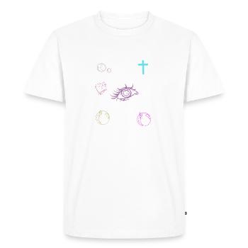 Eye Bible Cross - Men's Premium Organic T-Shirt - white - Front - Nico (187cm)