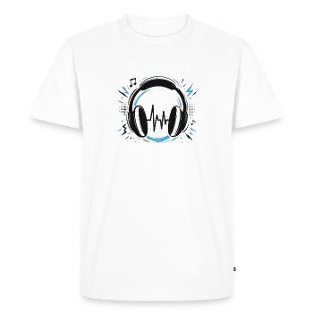 T-shirt Headphones Music DJ Sound - Men's Premium Organic T-Shirt - white - Front - Nico (187cm)