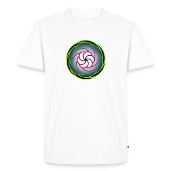 Neon whirlpool in a frenzy of color - Men's Premium Organic T-Shirt - white - Front - Nico (187cm)