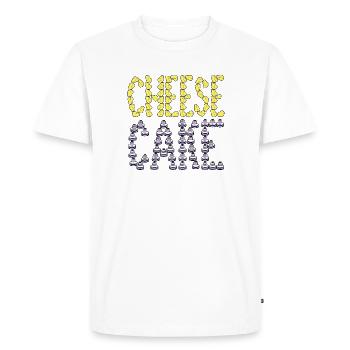 Typographie du cheesecake - T-shirt Premium bio Homme - blanc - Devant - Nico (187cm)