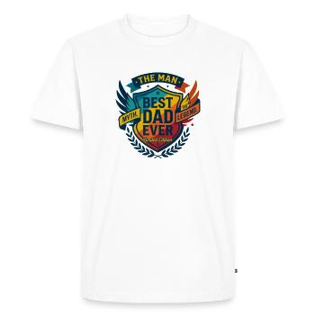 Best Dad The Man The Retro Legend - Men's Premium Organic T-Shirt - white - Front - Nico (187cm)