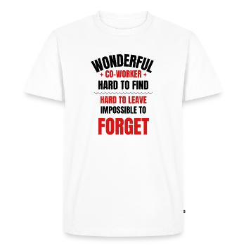 Cadeau d’adieu collègue - T-shirt Premium bio Homme - blanc - Devant - Nico (187cm)