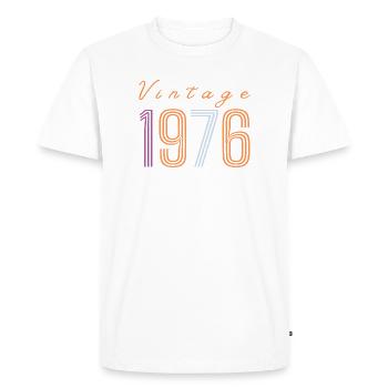 Design rétro d’anniversaire « Vintage 1976 » - T-shirt Premium bio Homme - blanc - Devant - Nico (187cm)