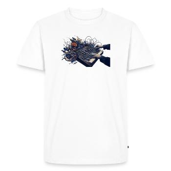 Clavier floral abstrait et énergie sonore - T-shirt Premium bio Homme - blanc - Devant - Nico (187cm)