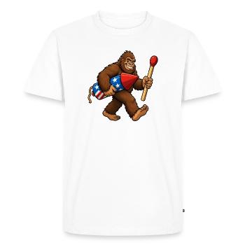 Bigfoot 4th of July Firecrackers for Men - Men's Premium Organic T-Shirt - white - Front - Nico (187cm)