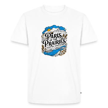 Paris of the Prairies Saskatoon, Saskatchewan - Men's Premium Organic T-Shirt - white - Front - Nico (187cm)