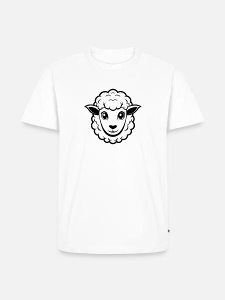 Cute sheep face - Men's Premium Organic T-Shirt - white