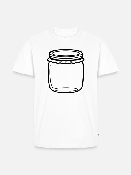 Jam Jar Outline - Men's Premium Organic T-Shirt - white