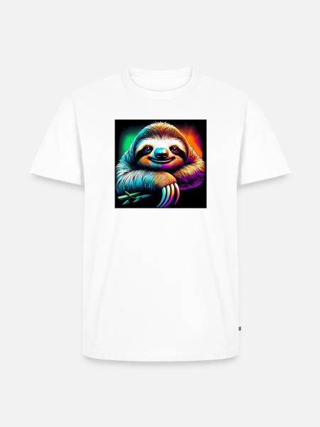 Faultier - Männer Premium Bio T-Shirt - Weiß