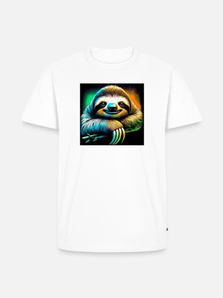 Faultier - Männer Premium Bio T-Shirt - Weiß