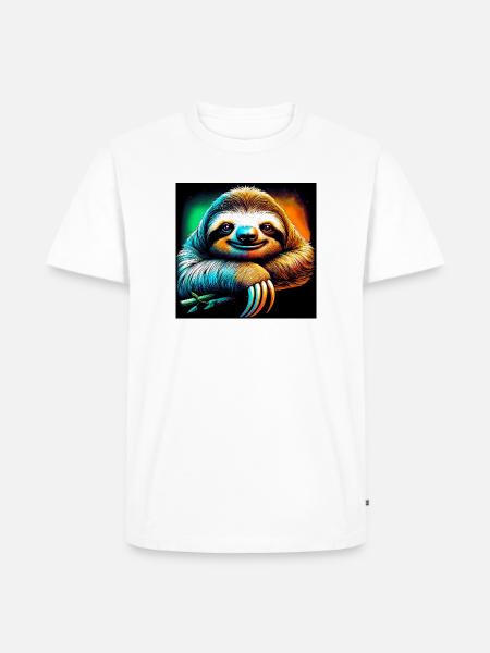 Faultier - Männer Premium Bio T-Shirt - Weiß