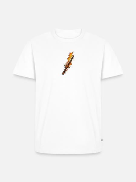 Fireblade Flaming Sword - Men's Premium Organic T-Shirt - white