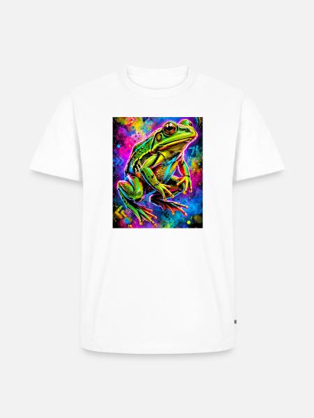 Frosch - Männer Premium Bio T-Shirt - Weiß