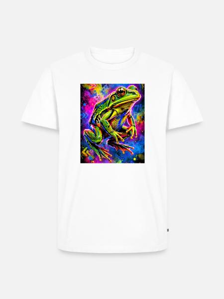Frosch - Männer Premium Bio T-Shirt - Weiß