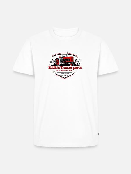 Eddie’s  Tractor  Parts Logo - Männer Premium Bio T-Shirt - Weiß