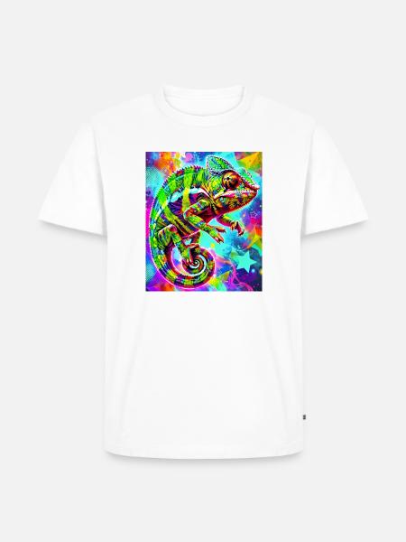Chamäleon - Männer Premium Bio T-Shirt - Weiß