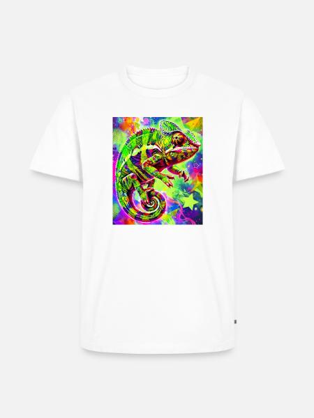 Chamäleon - Männer Premium Bio T-Shirt - Weiß