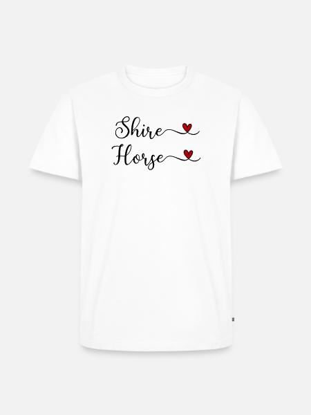 Shire-Pferd mit Herz - Männer Premium Bio T-Shirt - Weiß