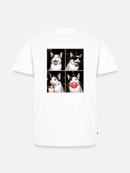 Katzen Japanese Bobtail Katze - Männer Premium Bio T-Shirt - Weiß