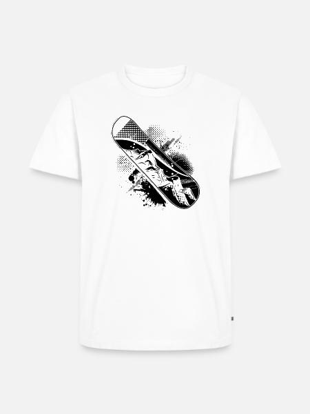 Snowboard Zeichnung - Männer Premium Bio T-Shirt - Weiß