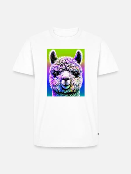 Alpaka - Männer Premium Bio T-Shirt - Weiß