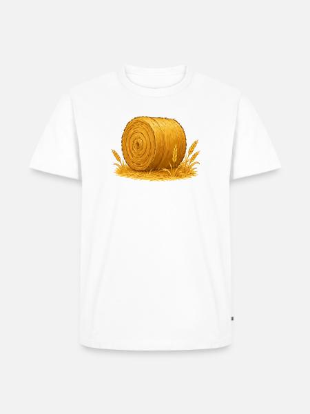 Goldenes Heuballen Motiv - Männer Premium Bio T-Shirt - Weiß