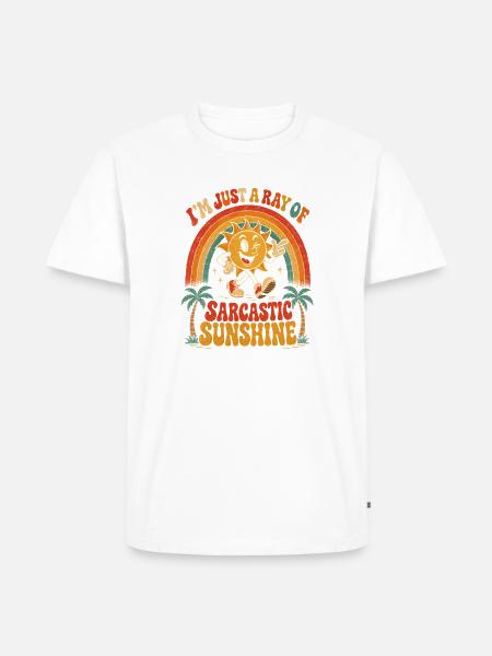 Sarkastischer Sonnenschein Retro - Männer Premium Bio T-Shirt - Weiß