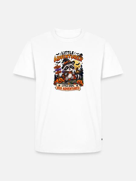 Süßer Waschbär-Abenteurer Halloween - Männer Premium Bio T-Shirt - Weiß