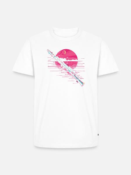 Flöte Grafik Vaporwave - Männer Premium Bio T-Shirt - Weiß