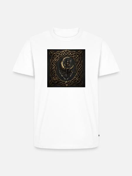 Lunar-Steampunk-Fee mit Zahnrädern - Männer Premium Bio T-Shirt - Weiß