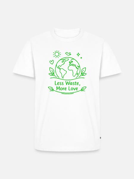 Less waste, more love. - Männer Premium Bio T-Shirt - Weiß