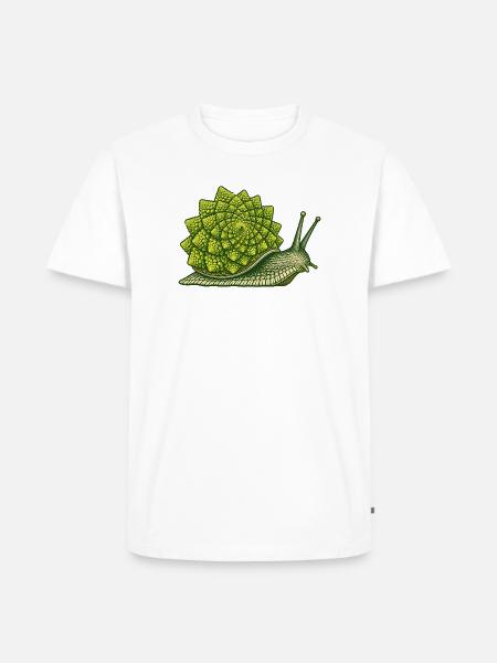Romanesco-Schnecke - Männer Premium Bio T-Shirt - Weiß