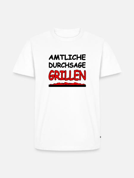Grillen - Männer Premium Bio T-Shirt - Weiß