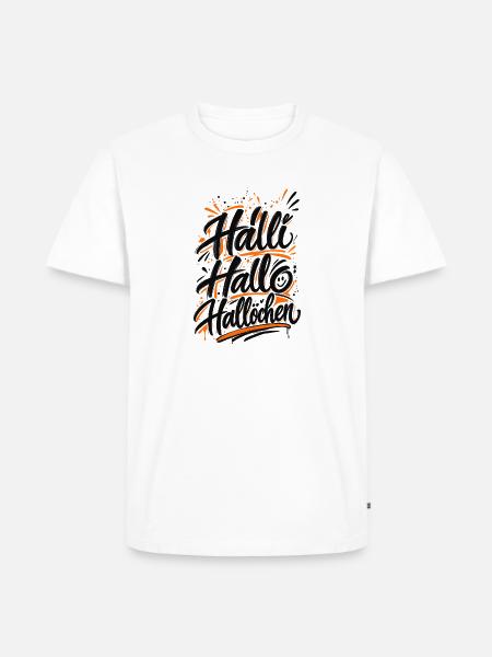 Hallöchen lustiger Spruch - Männer Premium Bio T-Shirt - Weiß